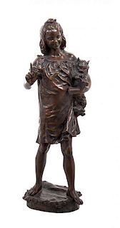 A Bronze Figural Group Height 29 1/4 inches.