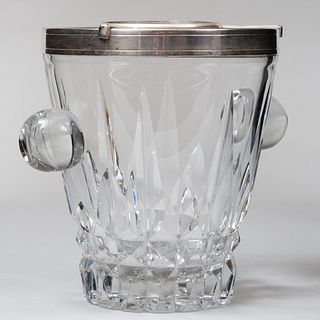 Continental Silver-Mounted Cut Glass Wine Cooler