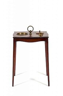 A Georgian Style Mahogany Smoking Stand Height 20 1/8 x width 14 1/2 x depth 11 3/4 inches.