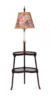 A Georgian Style Mahogany Lamp Table Height 57 inches.