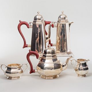 English Silver Five-Piece Tea and Coffee Service
