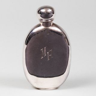 English Silver Monogrammed Flask