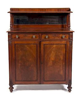 A Regency Style Mahogany Server Height 51 x width 39 1/2 x depth 16 inches.