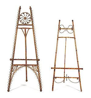 Two Victorian Easels Height 71 inches.