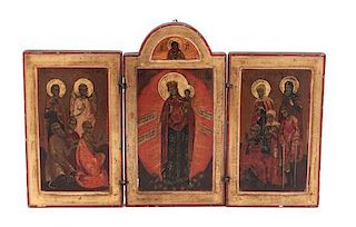 An Icon Triptych 7 1/2 x 12 inches.