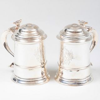 Pair of Small George III Silver Tankards