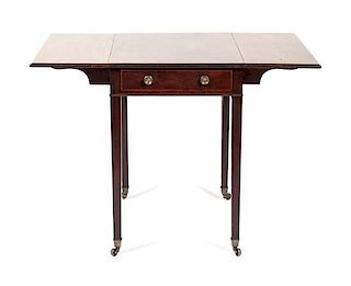 An English Pembroke Table Height 28 1/2 x width(closed) 20 x depth 30 inches.