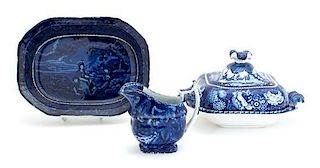 Three Historical Staffordshire Serving Articles Diameter of first 9 inches.