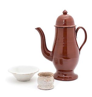 An English Redware Coffee Pot Height of coffee pot 10 1/2 inches