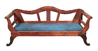An Early American Daybed Height 36 1/4 x width 82 x depth 26 1/4 inches.