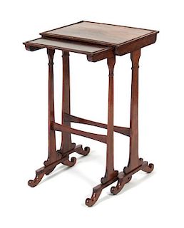 A Set of Nesting Tables Height of largest 28 1/2 x width 17 1/2 x depth 15 3/4 inches.