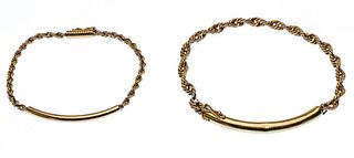 14k Yellow Gold Twisted Rope Bracelets