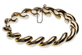 14k Yellow Gold Macaroni Link Bracelet