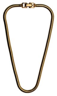 14k Gold Snake Choker Necklace