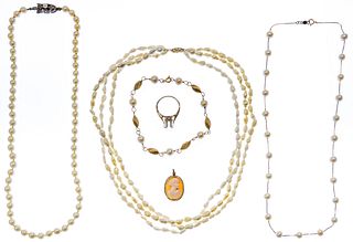 Mikimoto Pearl Necklace and Mixed Gold Assortment