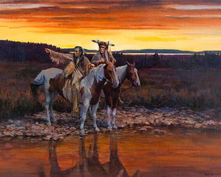 John Fawcett
(American, b. 1952)
Two Warriors on Horseback