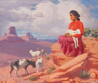 Charles Bensco
(American, 1894-1960)
Shepherdess with Flock