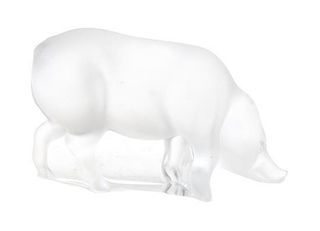 * A Molded and Frosted Glass Animalier Figure Height 2 1/2 inches.