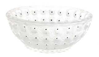 * A Molded and Frosted Glass Bowl, Diameter 10 inches.