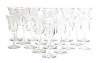 * A Set of Crystal Stemware, Height of tallest 8 1/8 inches.