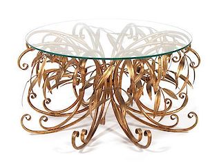 An Italian Gilt Metal Occasional Table Diameter 35 inches.