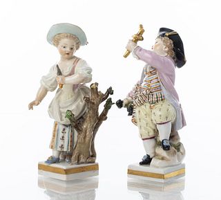 Meissen Porcelain Figural Sculptures, Pair