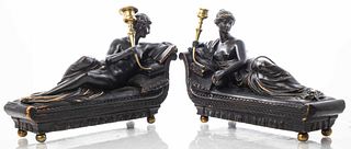 Neoclassical Style Figural Candlesticks, Pair