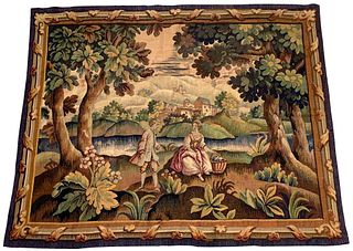 19th Century Continental Pastoral Tapestry