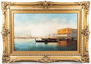 Illegibly Signed Venetian Canal Scene Oil