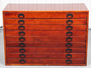 Modern Lacquered Flat File Collector Cabinet