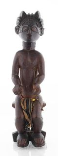 African Baule Carved Wood Ancestor Figure