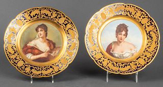 Jules Etienne French Porcelain Cabinet Plates, 2