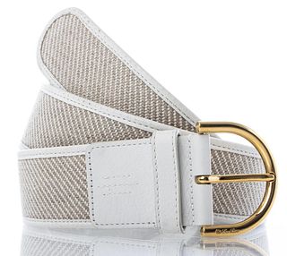 Loro Piana White Leather Belt