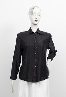 Gucci Guccissima Logo Black Silk Blend Shirt