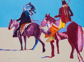 Fritz Scholder 
(Luiseno, 1937-2005)
Indians on Horseback