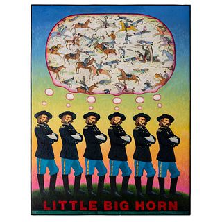 David Bradley
(Chippewa, b. 1954)
Little Big Horn Premonition, together with a signed copy of Indian Country: The Art of David Bradley by Valerie K. V