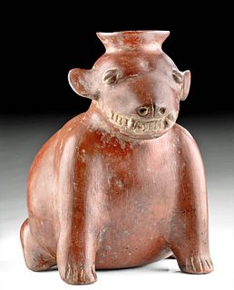 Colima Redware Dog Effigy Vessel Toothy Grin