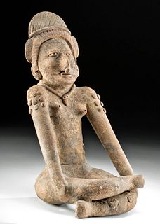 Impressive Huastec Pottery Seated Female Figure