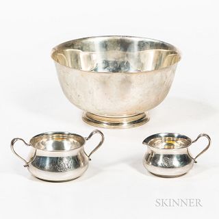 Three Pieces of Tiffany & Co. Sterling Silver Tableware