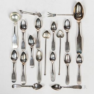 Group of Coin Silver and Sterling Silver Flatware