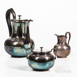 Three-piece Hans Hensen Sterling Silver Coffee Set