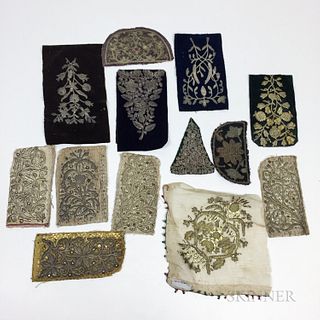 Group of Metal-embroidered Textile Fragments