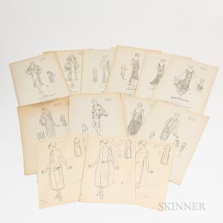 Group of B. Altman & Co. Fashion Cards and Illustrations