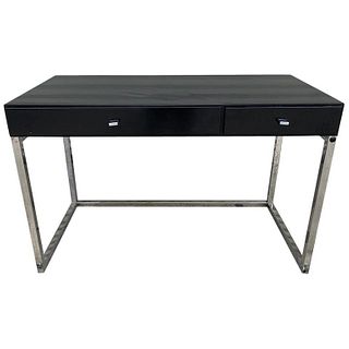 Modern desk with Black top and chrome base