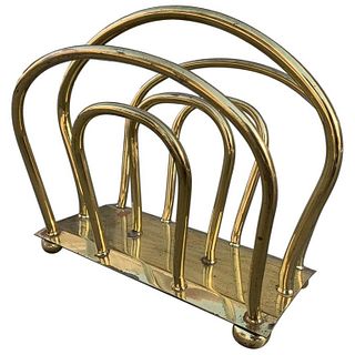 Vintage Brass Magazine Rack in the Dorothy Thorpe Style