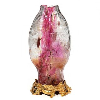 Gilt Bronze Mounted Chinese Glass Double Fish Vase