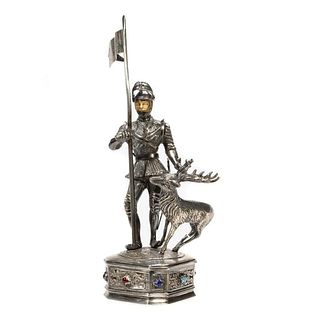 German Medieval-Style Sterling Silver Figure