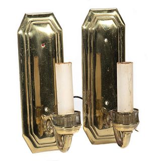Pair of Neoclassical Brass Sconces