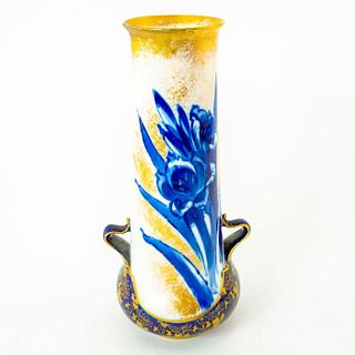 Doulton Burslem, Cobalt Blue, Gold Iris Long Neck Vase