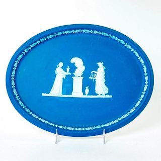 Wedgwood Royal Blue Jasperware Plate, Sacrifice